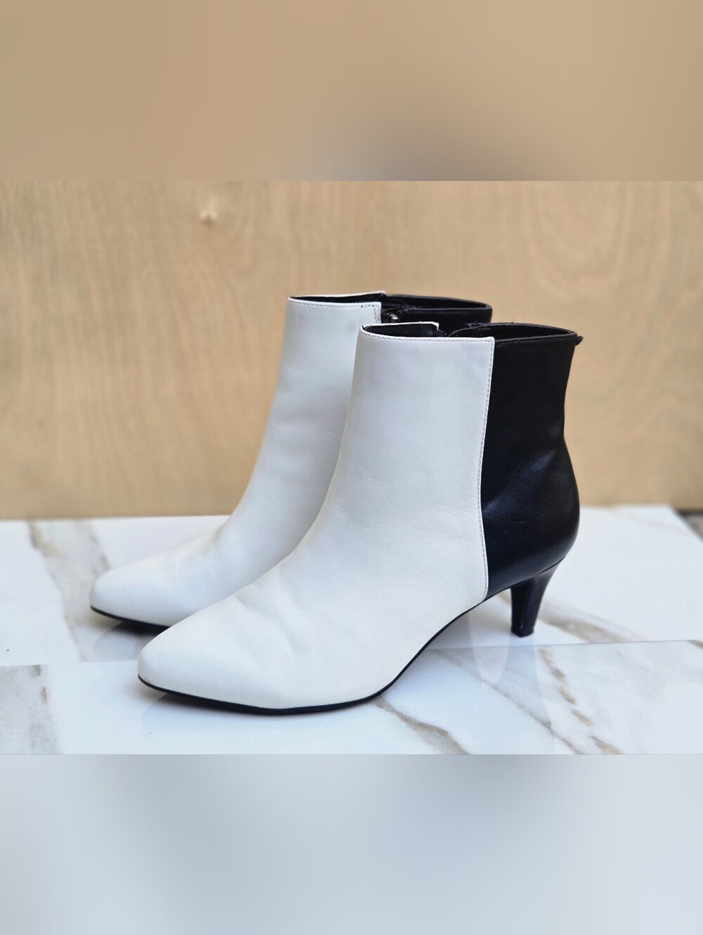 Alfani Hariss Step N' Flex Colorblock Leather Booties - Size 6.5